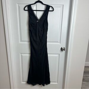 American Eagle Black Lace-Trim Maxi Slip Dress Medium NWT Y2K